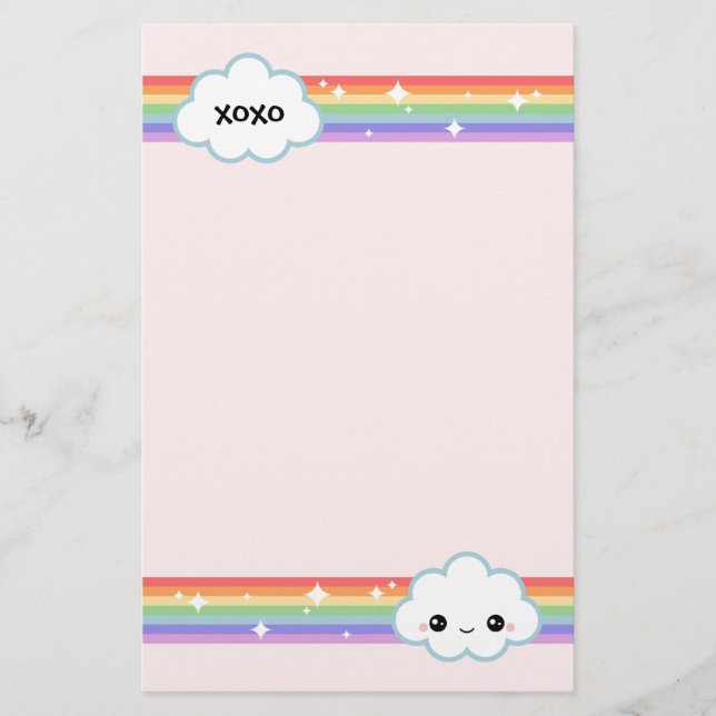 Papelería Nubes de Kawaii (Anverso)