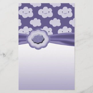 Papelería Nubes mullidas púrpuras Baby Shower
