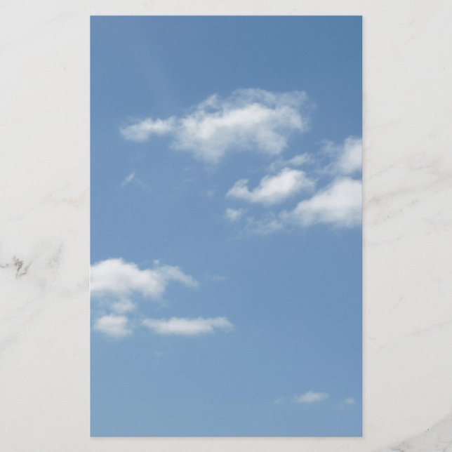 Papelería Nubes Wispy Polvo Cielo Azul (Anverso)