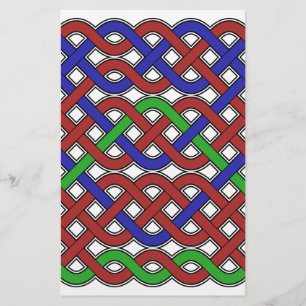 Papelería Nudos celtas azules, verdes y rojas