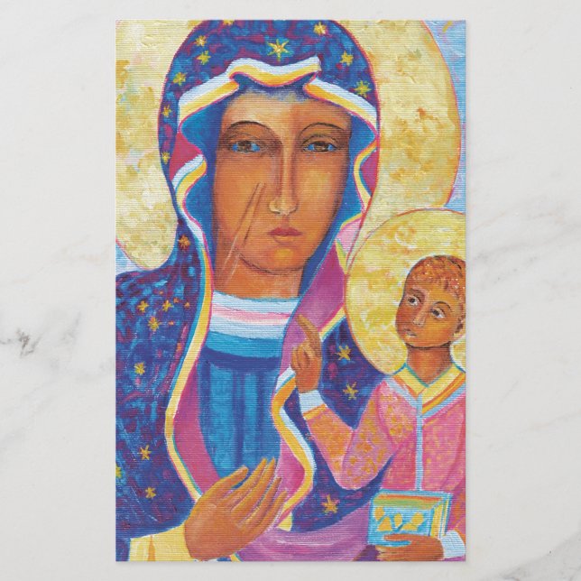 Papelería Nuestra Señora de Czestochowa Madonna negra pintad (Anverso)