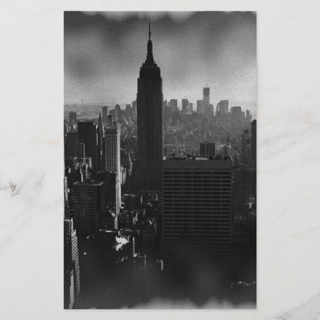 Papelería Nueva York en blanco y negro (Anverso)