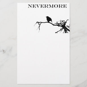 Papelería Nunca más diseño de Edgar Allan Poe del poema de