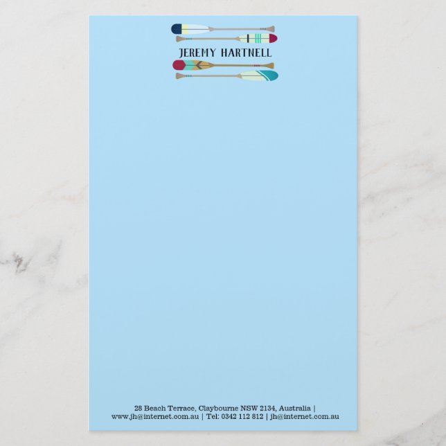 Papelería Oars de estilo vintage (Anverso)