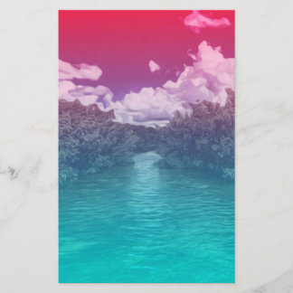 Papelería Océano azul rosado Trippy de la llave de los