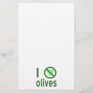 Papelería Odio las aceitunas No amo el verde