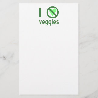 Papelería Odio las verduras. No las amo