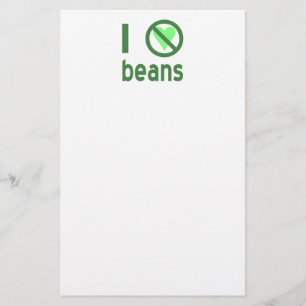 Papelería Odio los frijoles Texto Verde