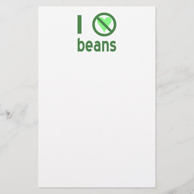 Papelería Odio los frijoles Texto Verde (Anverso)