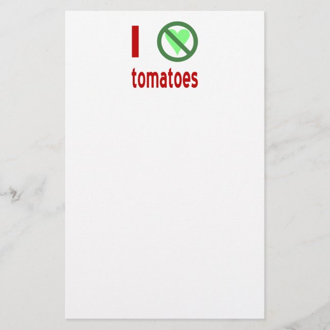 Papelería Odio los tomates No amor (Anverso)