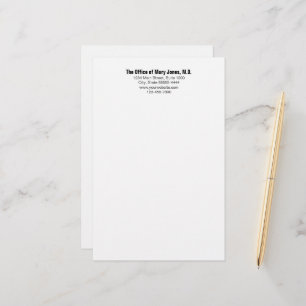 Papelería Oficina del médico teléfono y dirección en blanco 