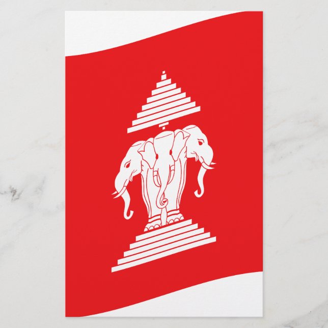 Papelería Ola de la bandera del elefante de tres cabezas de  (Anverso)