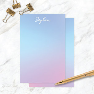 Papelería Ombrado azul morado de bonito Personalizado con No