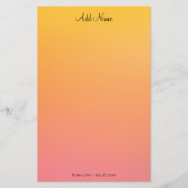 Papelería Ombre de melocotón dorado personalizado