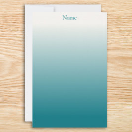 Papelería Ombre personalizado blanco y azul turquesa