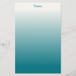 Papelería Ombre personalizado blanco y azul turquesa