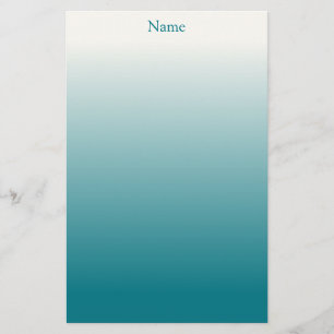Papelería Ombre personalizado blanco y azul turquesa