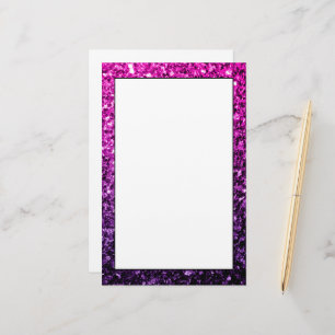 Papelería Ombre rosa púrpura brillo falso destellos