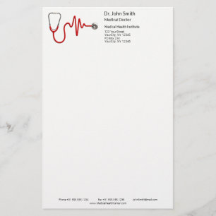 Papelería Onda de ECG Fonendoscopio Línea de Latido del Cora