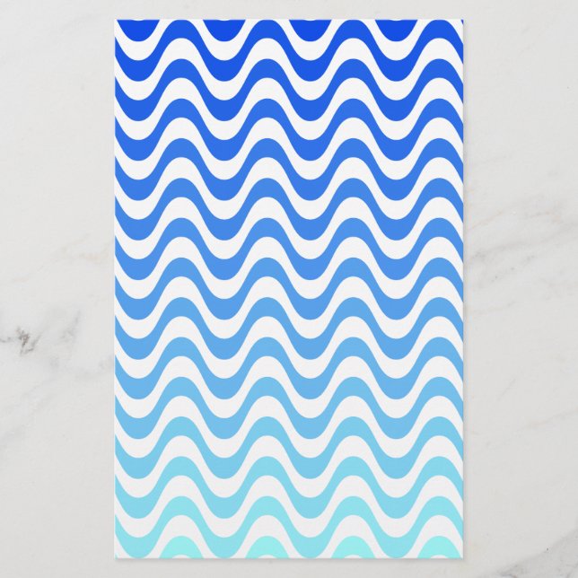 Papelería Ondas azules degradadas (Anverso)