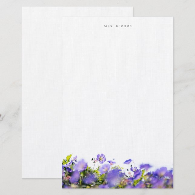 Papelería (One sided) Elegant floral Personalized Stationery (Anverso / Reverso)