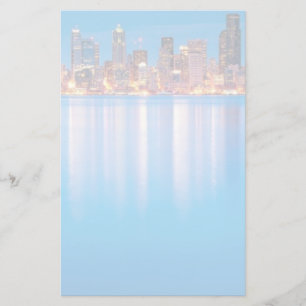 Papelería Opinión azul de la hora de Seattle céntrica