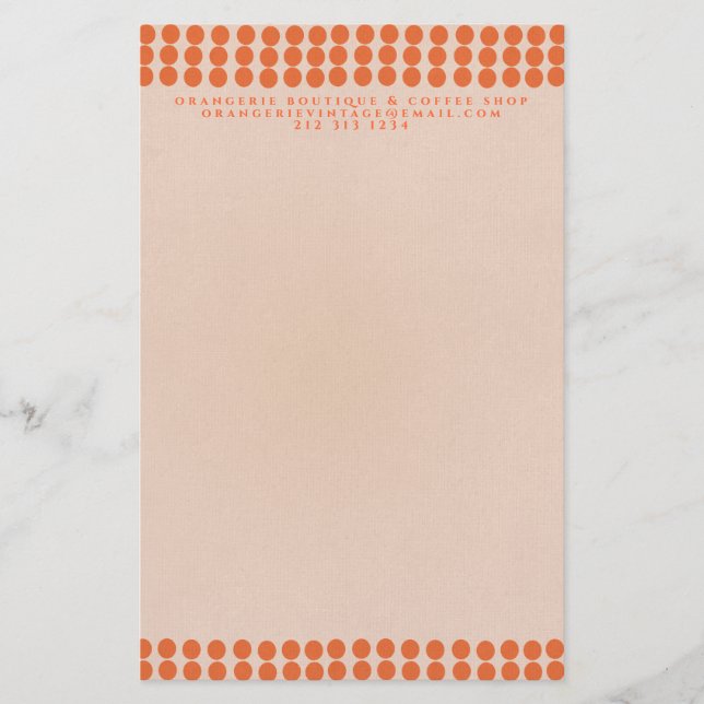 Papelería Orangerie Modern Simple Whimsical Cute Dots (Anverso)