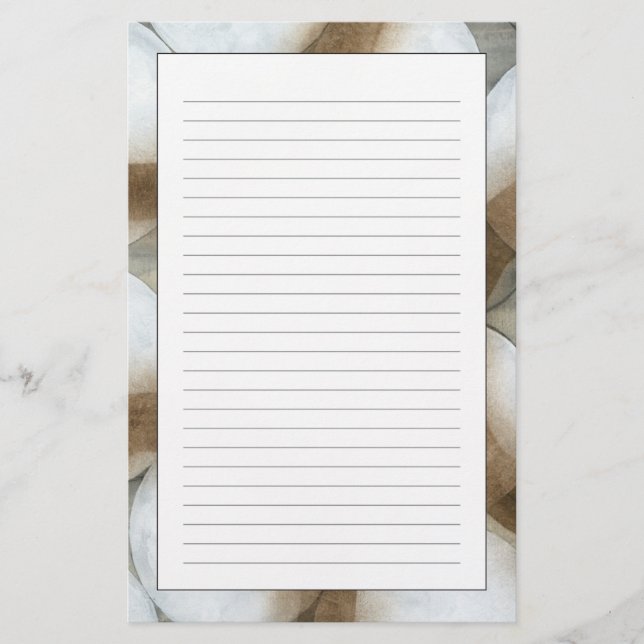 Papelería Orbes blancas y círculos marrones (Anverso)