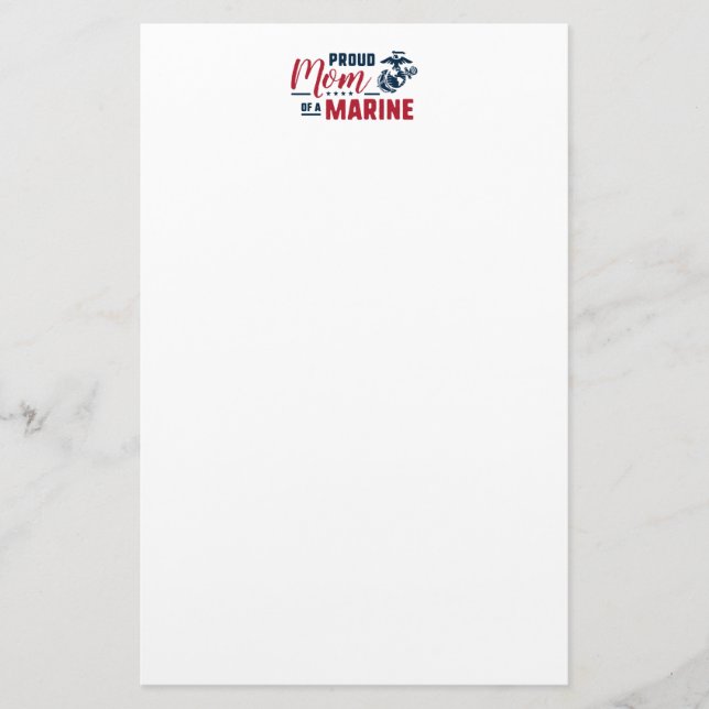 Papelería Orgullosa madre de un marine (Anverso)