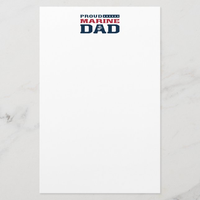 Papelería Orgulloso Marine Dad (Anverso)