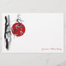 Papelería Oriental Sunrise Zen Bamboo Garden Boda Asiático