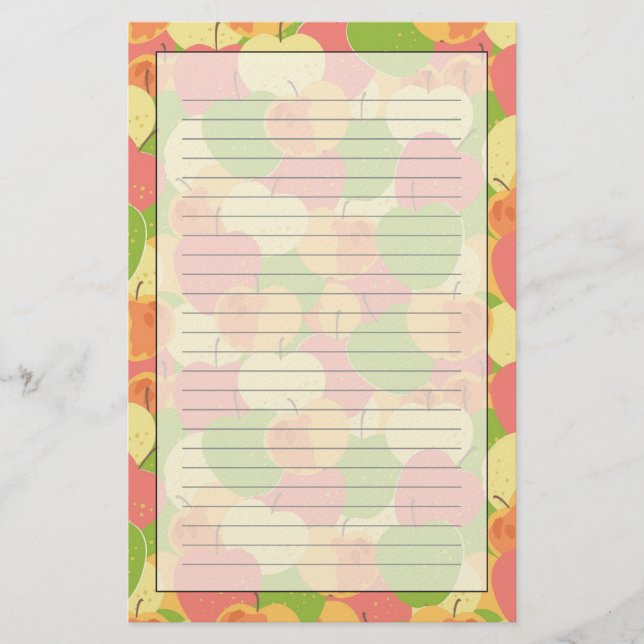 Papelería Ornamento con manzanas (Anverso)