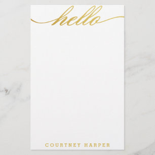 Papelería Oro "hola" efectos de escritorio personales