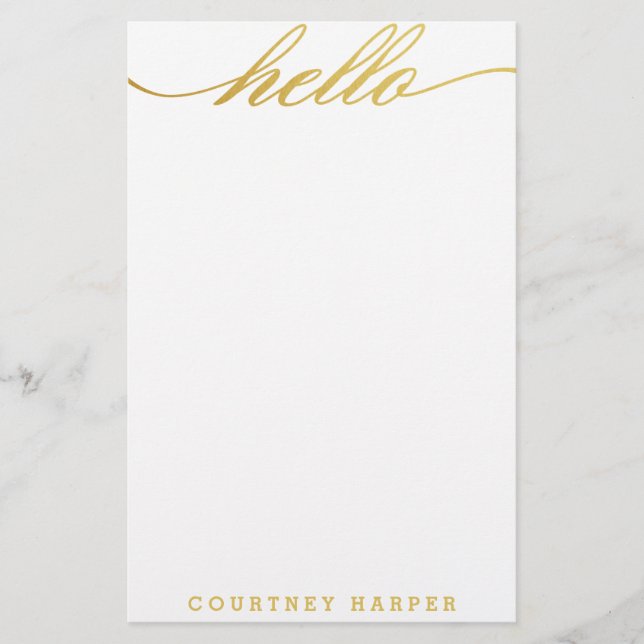 Papelería Oro "hola" efectos de escritorio personales (Anverso)