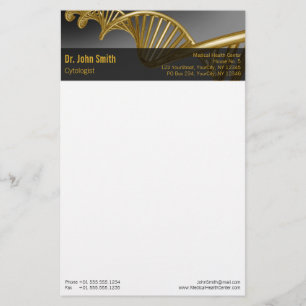 Papelería Oro Profesional ADN Cadena Lujo Médico