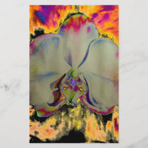 Papelería Orquídea de fuego, acuarela abstracta floral