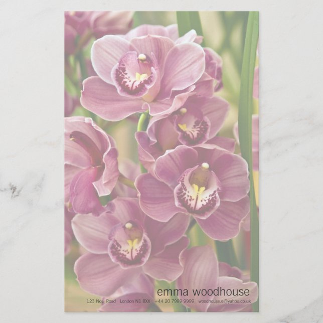 Papelería Orquídea del Cymbidium (Anverso)