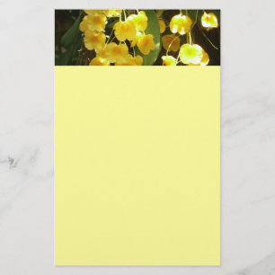 Papelería Orquídeas Amarillas colgando flores tropicales