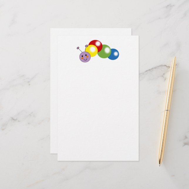 Papelería oruga de bebé lindo (Anverso/Reverso In Situ)