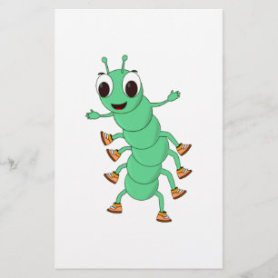 Papelería oruga verde