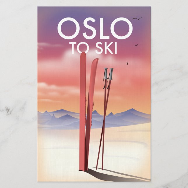 Papelería Oslo a esquiar (Anverso)