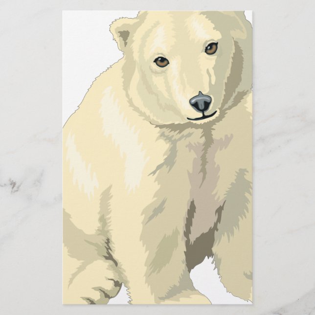 Papelería Oso Cudiosamente Polar (Anverso)