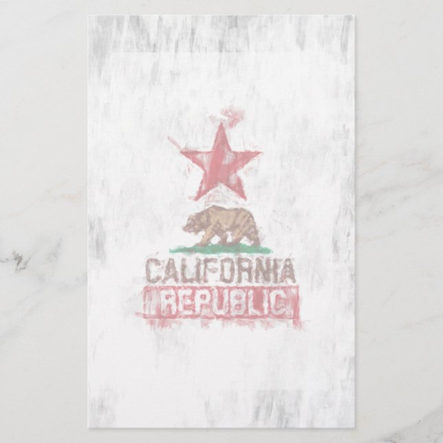 Papelería Oso de bandera de la República de California en de (Anverso)