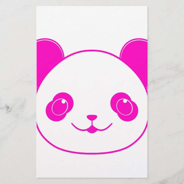 Papelería Oso rosa Kawaii Panda (Anverso)