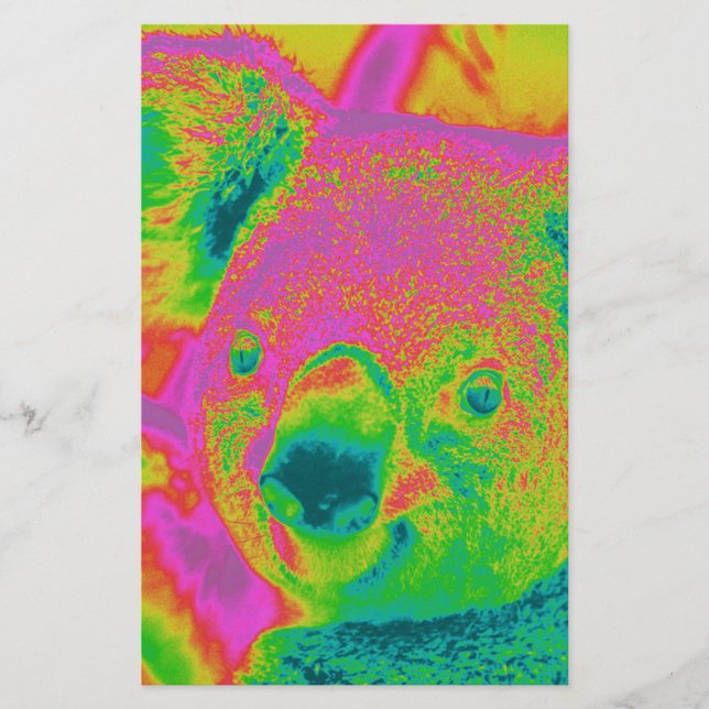 Papelería osos de koala fluorescente (Anverso)
