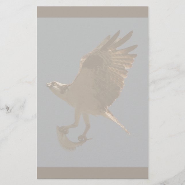 Papelería Osprey con efectos de escritorio de los pescados (Anverso)