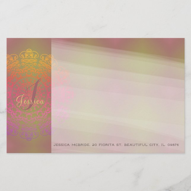 Papelería Otoño a la estación de monograma invernal (Anverso)