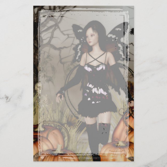 Papelería Otoño Cosecha Fairy Gothic Stationery (Anverso)