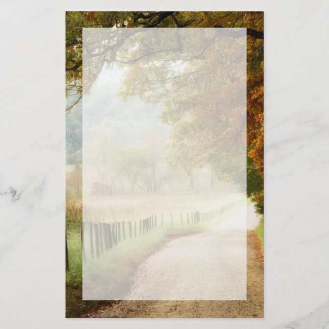 Papelería Otoño en un camino campestre (Anverso)