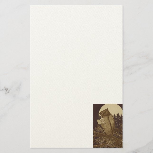 Papelería Owl leyendo un libro de Moonlight (Anverso)